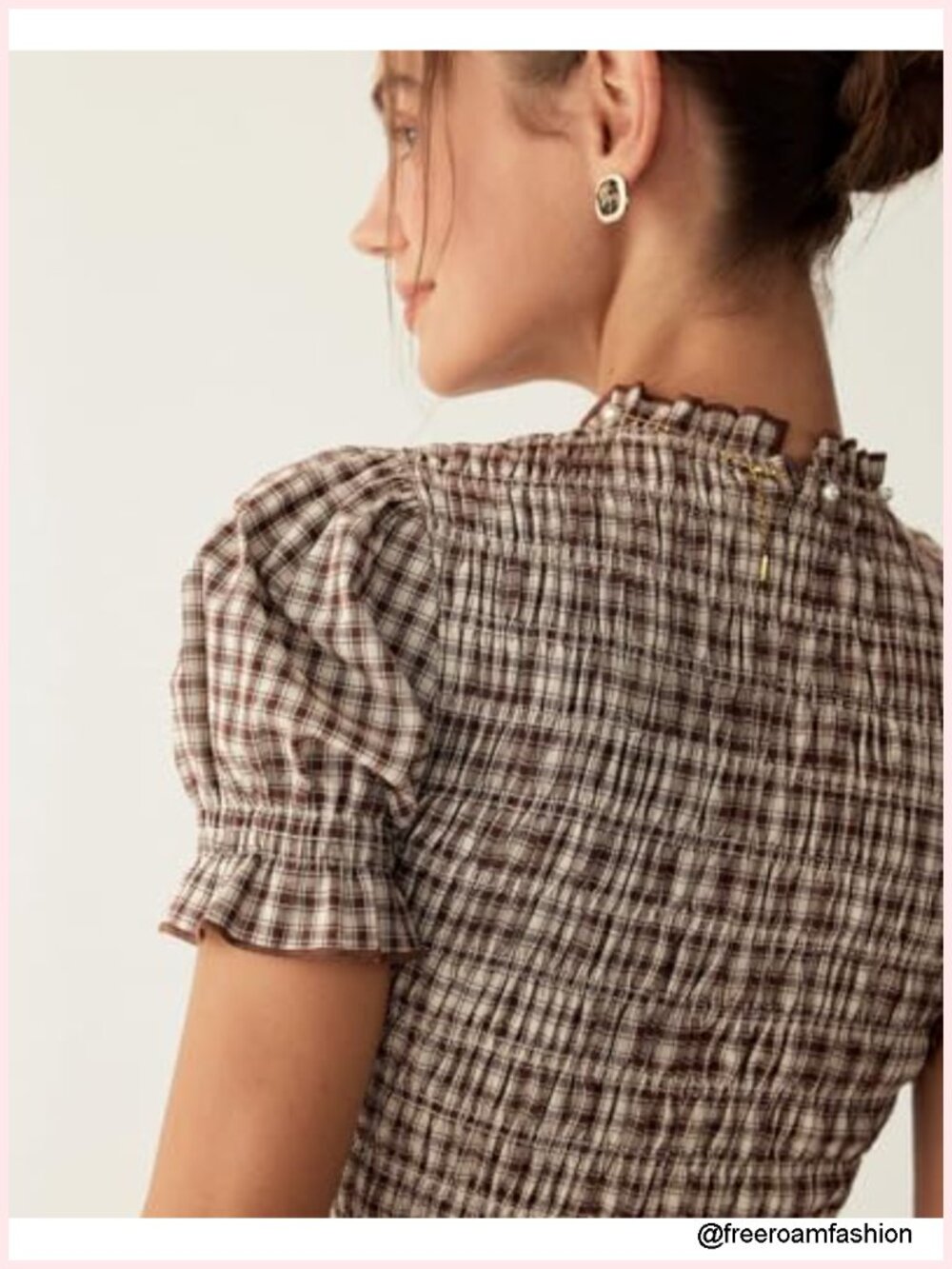 100% Cotton Smocked Midi Dress with Ruffle Puff Sleeves, Casual & Versatile - Picture 2 of 6